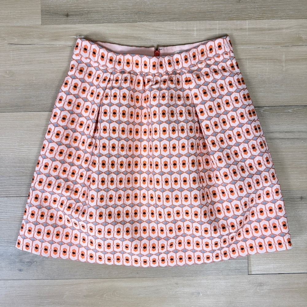 J.Crew Factory Orange & Blush Geometric Printed Mini Skirt | Size 00